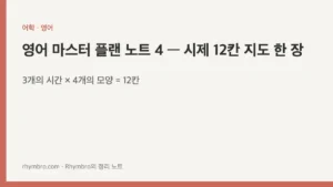 영어 마스터 플랜 노트 4 — 시제 12칸 지도 한 장