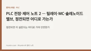 PLC 전장·제어 노트 2 — 릴레이·MC·솔레노이드 밸브, 정전되면 어디로 가는가