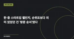 한·중 스타트업 챌린지 방문 순서와 기술 검증 동선을 정리한 개념 이미지, 벤처 창업 동향 카테고리