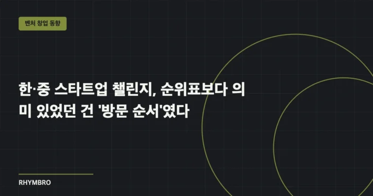 한·중 스타트업 챌린지 방문 순서와 기술 검증 동선을 정리한 개념 이미지, 벤처 창업 동향 카테고리