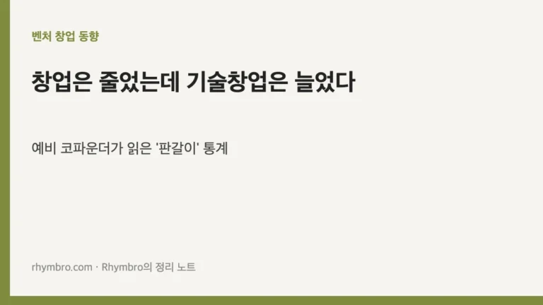 2026년 상반기 창업기업동향 통계와 기술기반 창업 비중 변화를 보여주는 대표 이미지